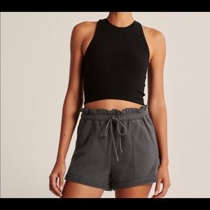 Abercrombie & Fitch Charcoal Gray Drawstring Shorts